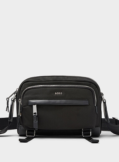 Black crossbody bag with straps