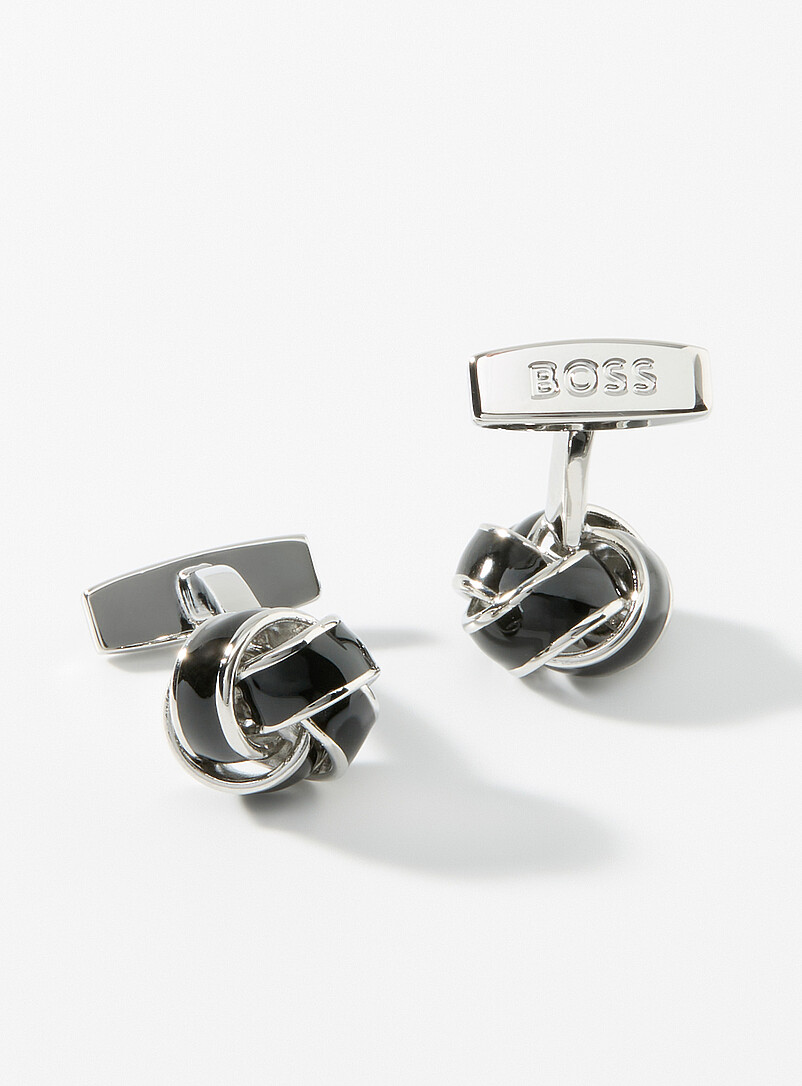 BOSS: Les boutons de manchette n&oelig;uds noirs Noir pour homme