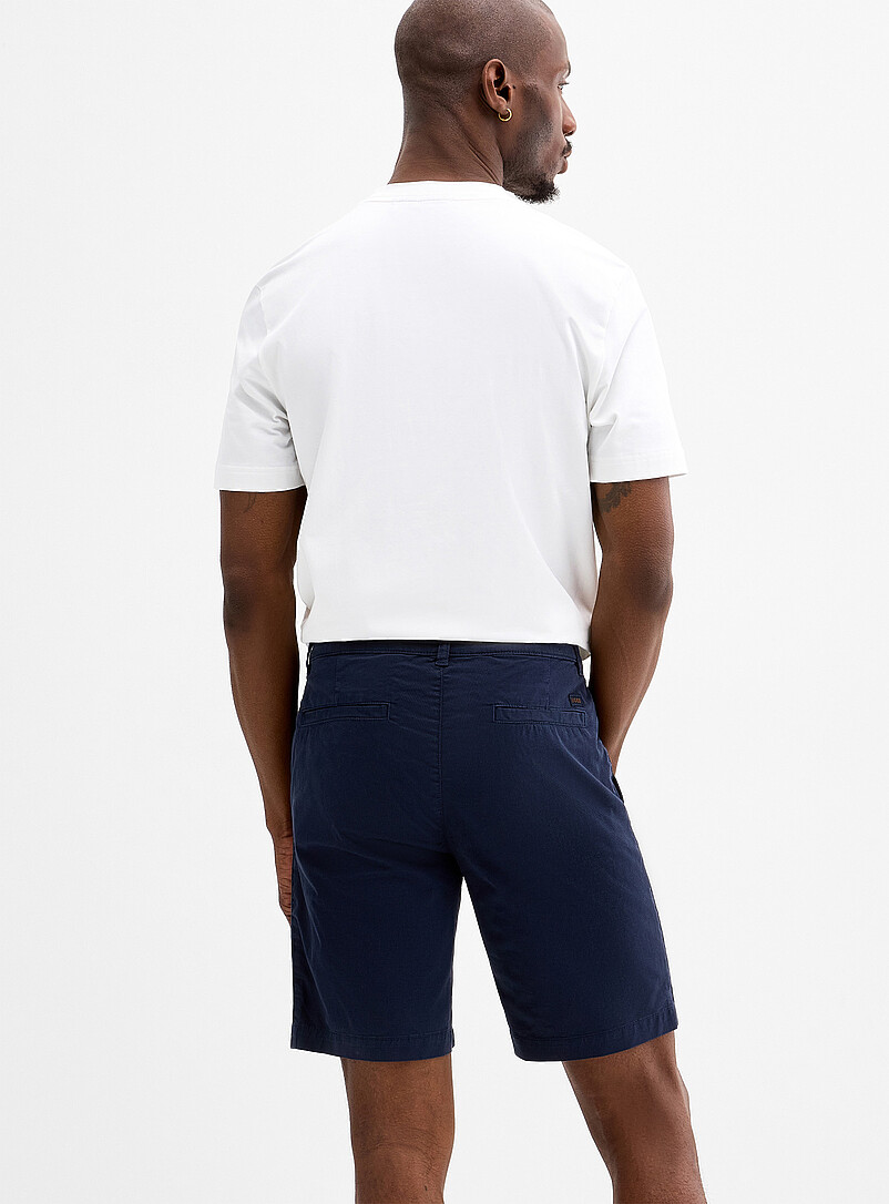 BOSS Navy blue Semi-plain chino Bermudas for men