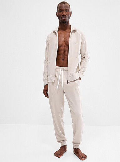Embroidered-logo sand lounge joggers