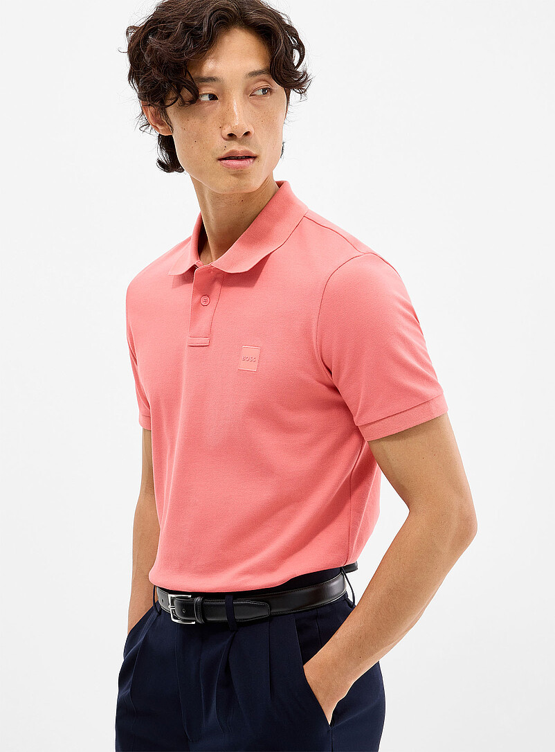 BOSS: Le polo piqu&eacute; Passenger Saumon - Corail pour homme