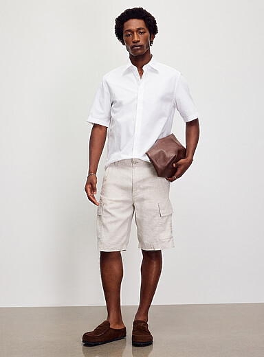 Linen cargo Bermudas