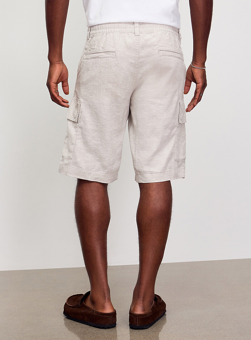 BOSS Green Linen cargo Bermudas for men