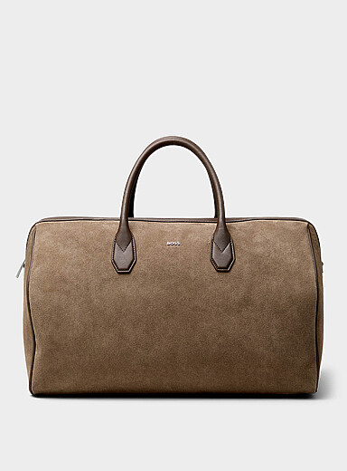 Norton taupe suede travel bag