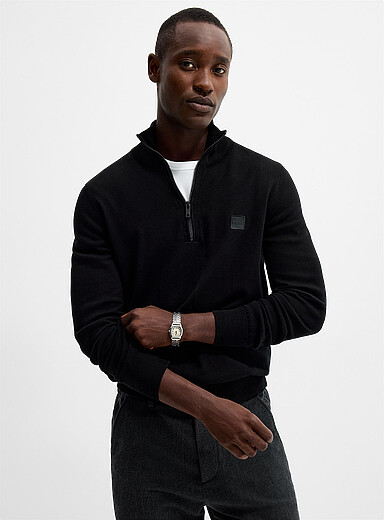 BOSS Black Kanobix zip-neck sweater for men
