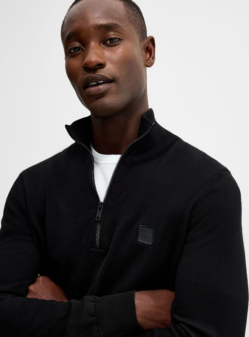 Kanobix zip-neck sweater | BOSS | Shop Men's Turtleneck Sweaters