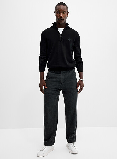 Le pantalon serg&eacute; flanelle <b>Coupe fusel&eacute;e</b>
