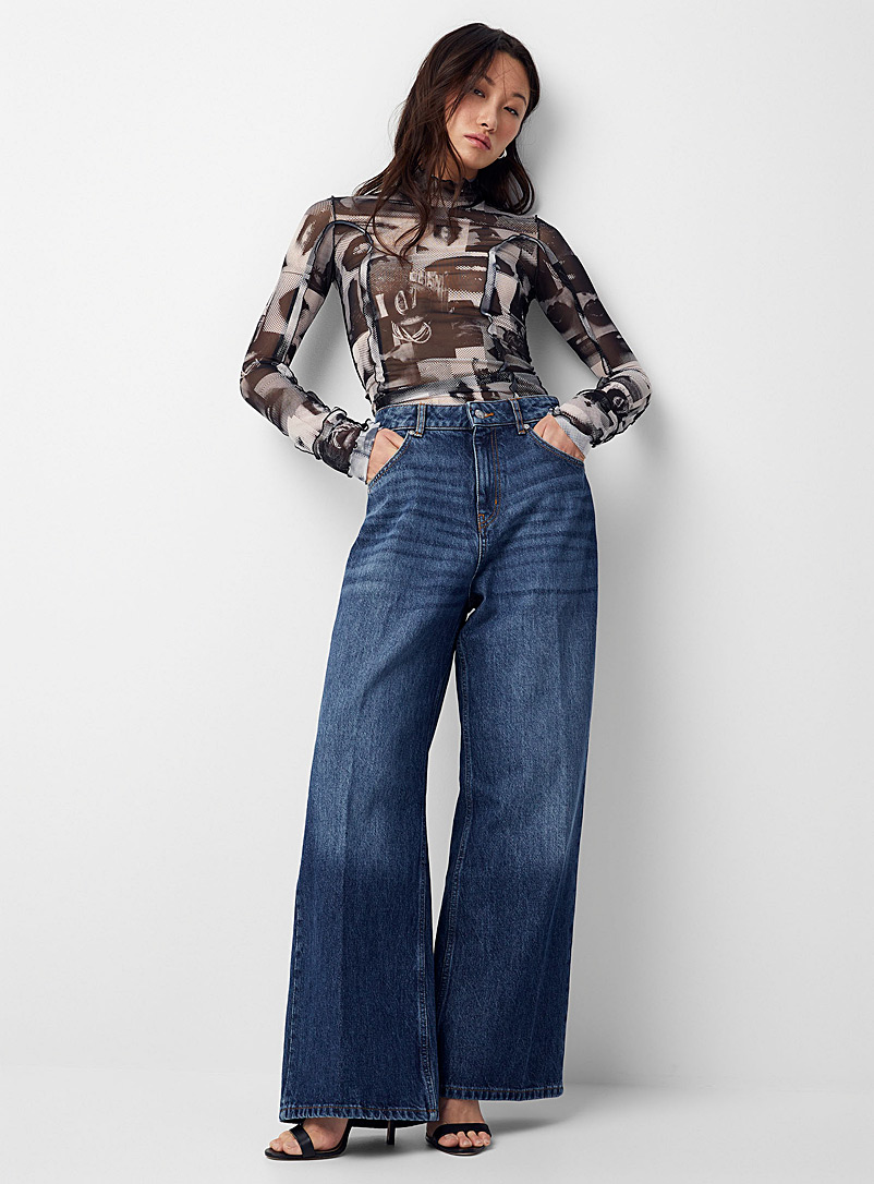 BOSS: Le jean très large Gaieva Bleu moyen - Ardoise pour femme