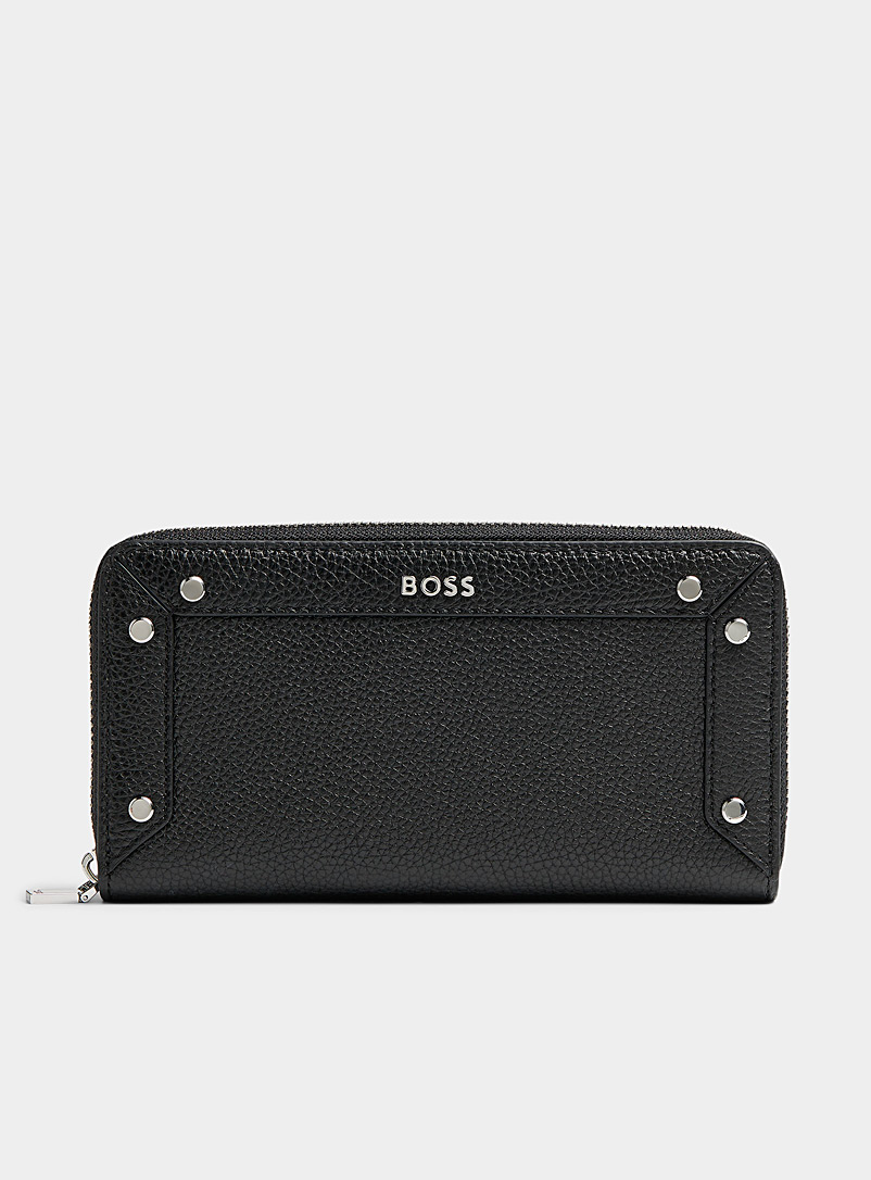 BOSS: Le portefeuille minimaliste Ivy Noir pour femme