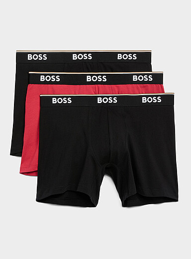 5" white-logo solid boxer briefs Cotton 3-pack