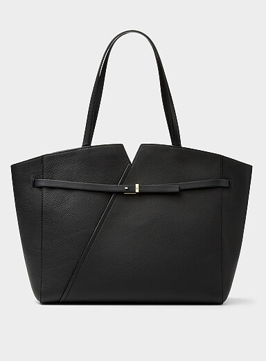 Le fourre-tout cuir grenu fine ceinture
