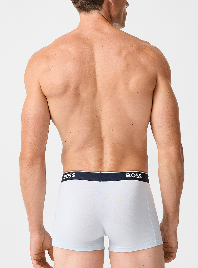 BOSS Blue 2.5" blue-palette trunks Cotton Stretch 3-pack for men