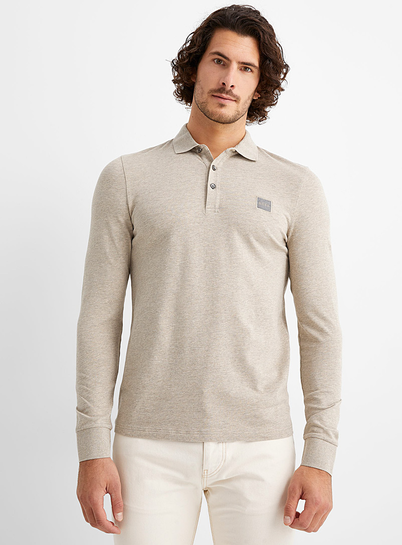 BOSS Brown Passerby piqué polo for men