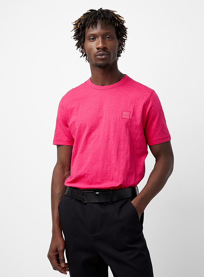 BOSS Pink Logo emblem T-shirt for men