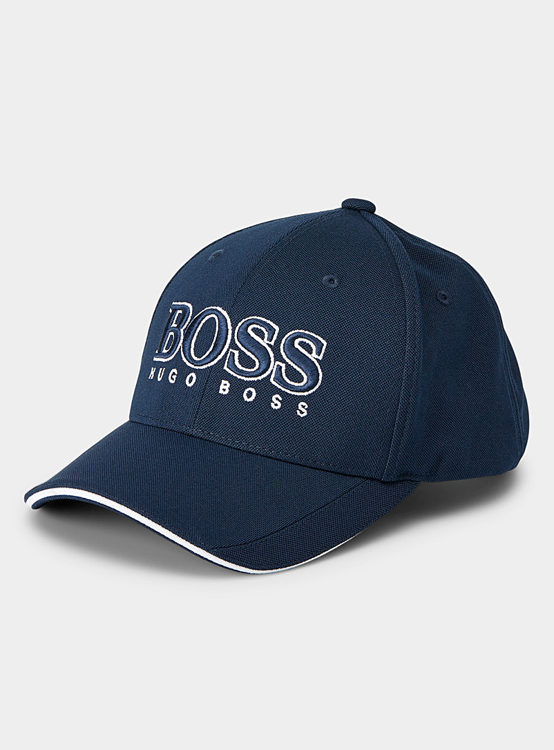 BOSS Marine Blue Contrast embroidered logo cap for men