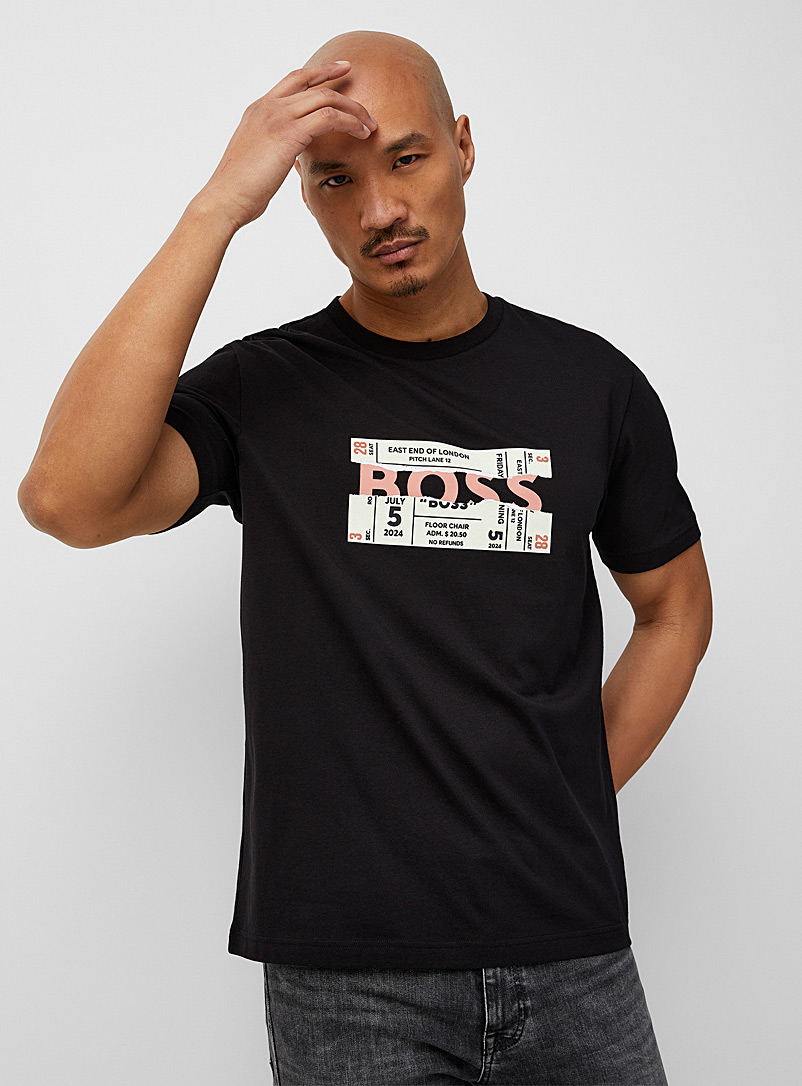 BOSS: Le t-shirt Boss Ticket Music Noir pour homme