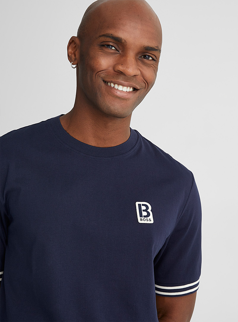 BOSS Dark Blue Temixo logo T-shirt for men