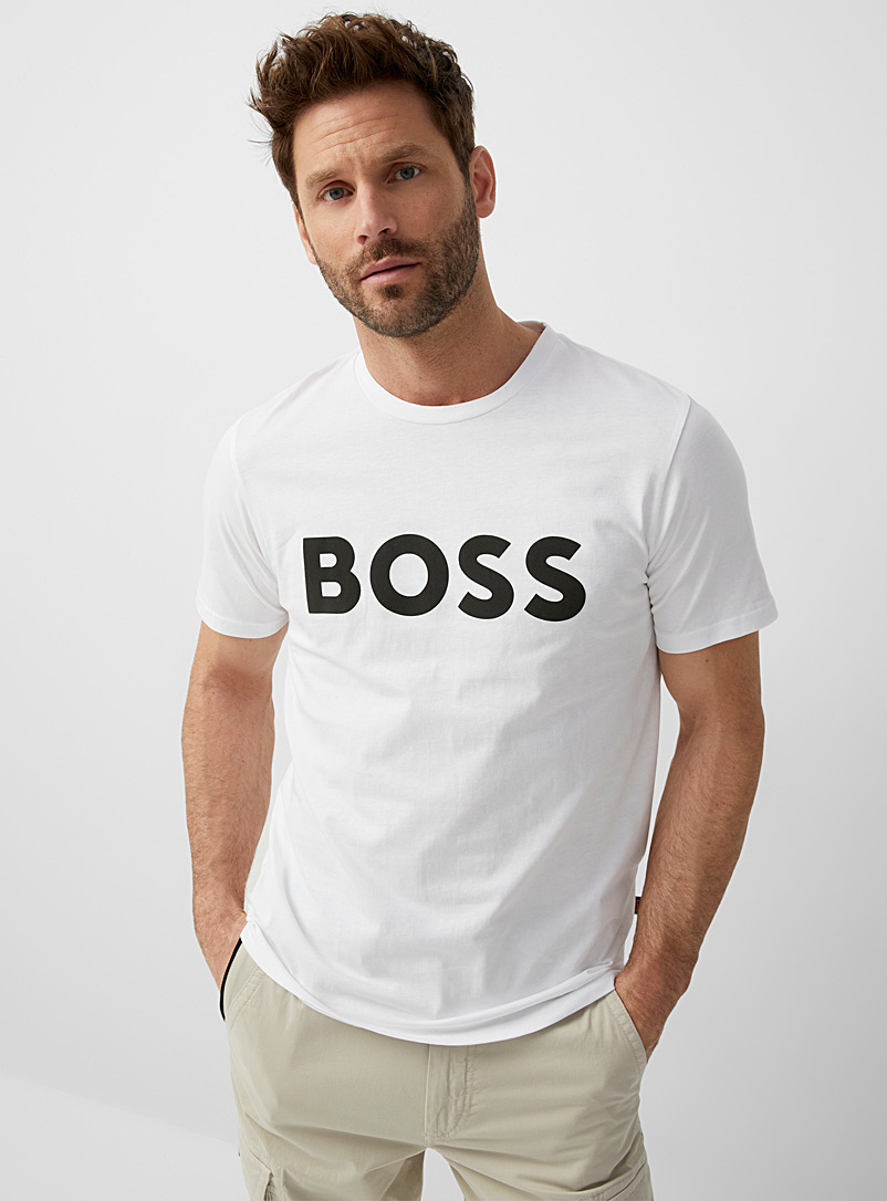 BOSS: Le t-shirt Thinking Blanc pour homme