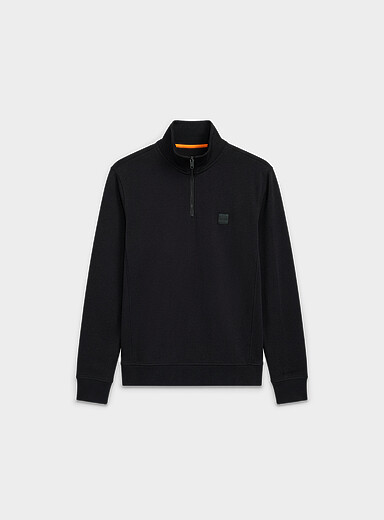 BOSS: Le sweat col zipp&eacute; Zetrust Noir pour homme