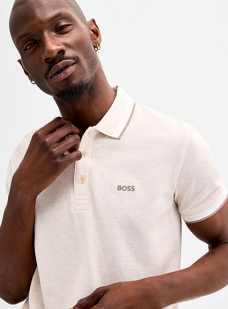 BOSS: Le polo piqu&eacute; Paddy Noir pour homme