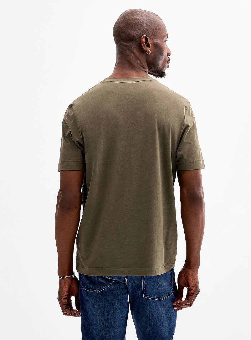 BOSS Ivory/Cream Beige Minimalist logo T-shirt for men
