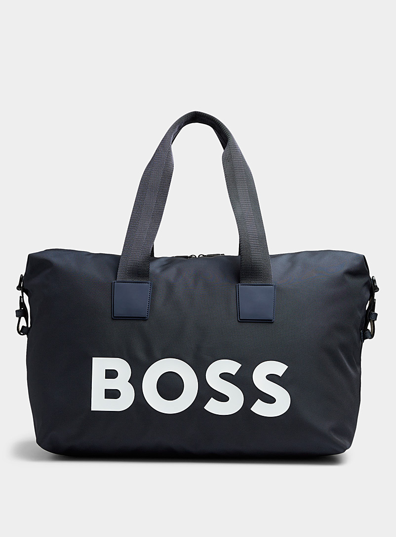 BOSS Navy Logo navy-blue duffle bag for men