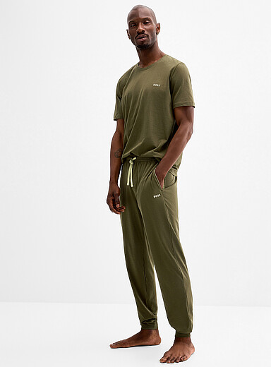 Comfortable khaki pyjama joggers