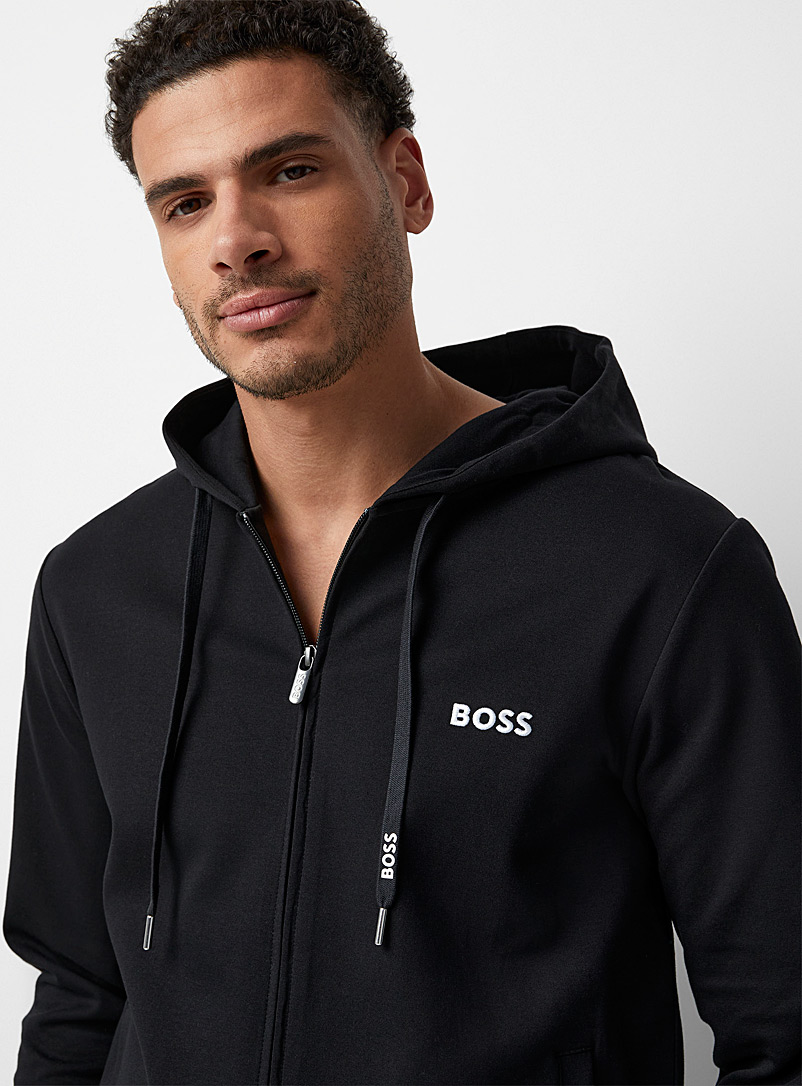 BOSS Black Black zip-up lounge hoodie for men