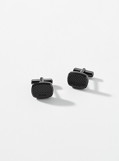 Boutons De Manchette Homme QIBZI - Boutons Chemise Noirs Élégants Pour Mariage Et Soirées