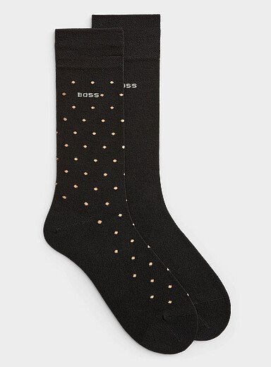 Solid/dotted dress socks 2-pack