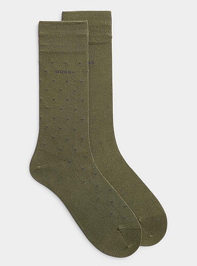 Les chaussettes habill&eacute;es unie/&agrave; pois Emballage de 2