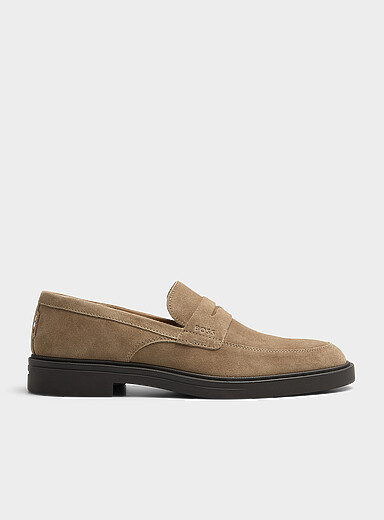 Calev sepia suede penny loafers Men