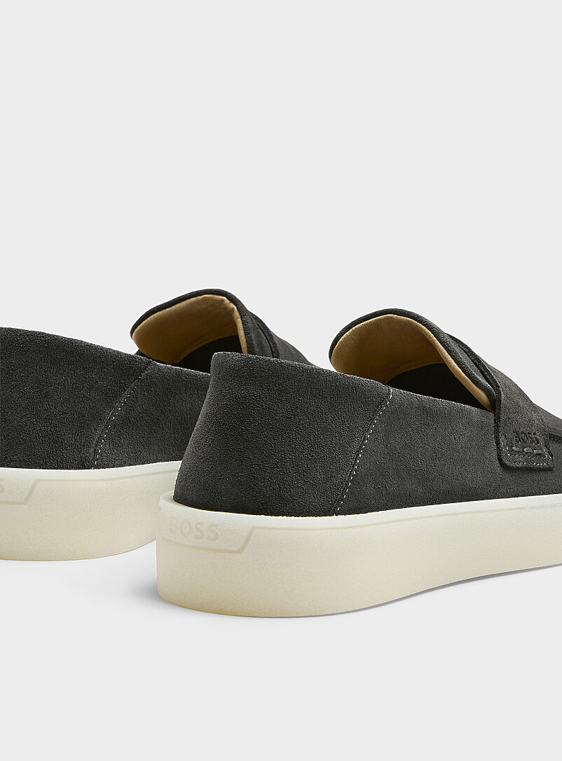 Randal charcoal suede loafers Men | BOSS | All Our Shoes  display picture 3