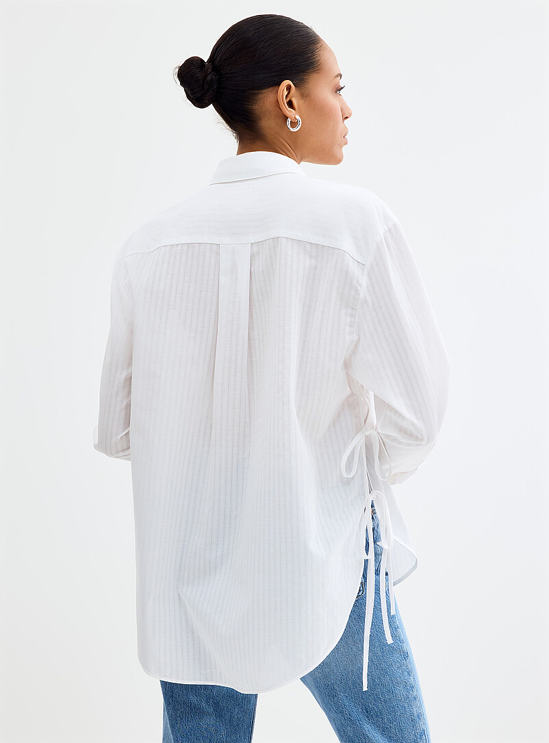 HUGO White Erigeron side-tie shirt for women