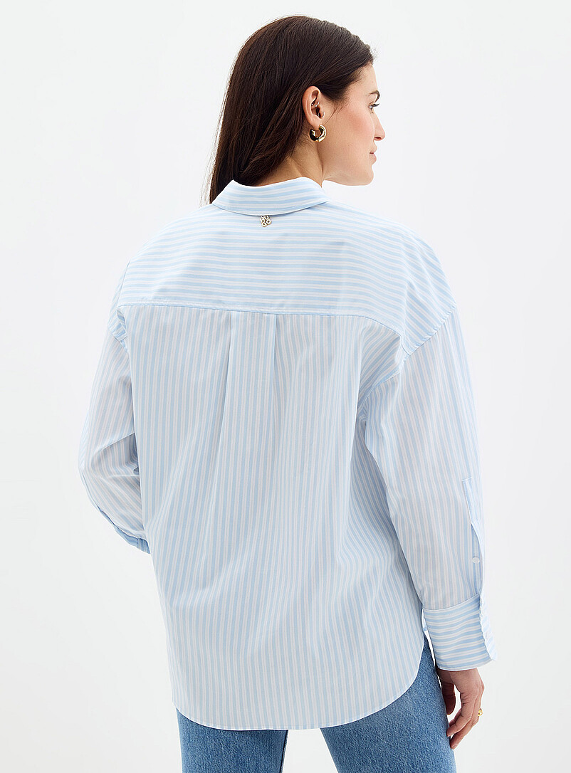 HUGO: La chemise ample rayures bleues Eustyna Bleu &agrave; motifs pour femme