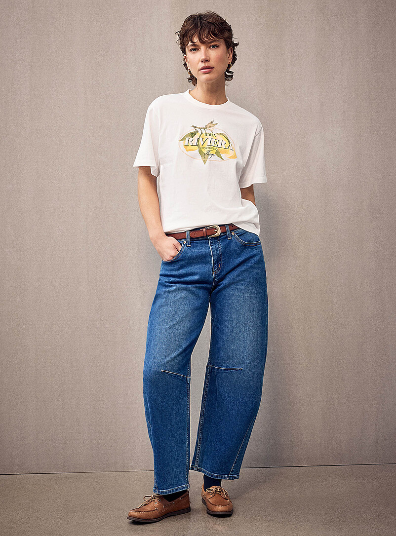HUGO: Le t-shirt citrons pur coton Blanc pour femme