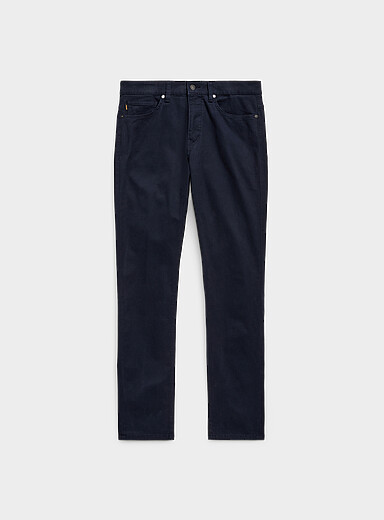 BOSS: Le pantalon 5 poches Delaware <b>Coupe &eacute;troite</b> Bleu marine pour homme
