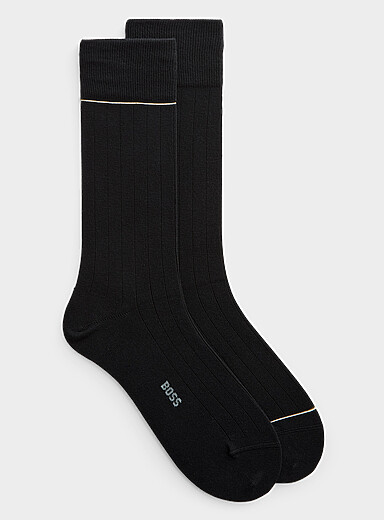 Fine-stripe dress socks 2-pack