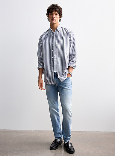 BOSS: Le jean bleu d&eacute;lav&eacute; Maine <b>Coupe r&eacute;guli&egrave;re</b> Bleu p&acirc;le - Bleu ciel pour homme