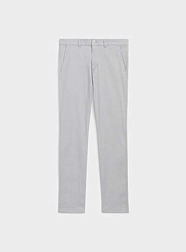 BOSS: Le chino trame piqu&eacute;e faux uni <b>Coupe &eacute;troite</b> Bleu-gris pour homme