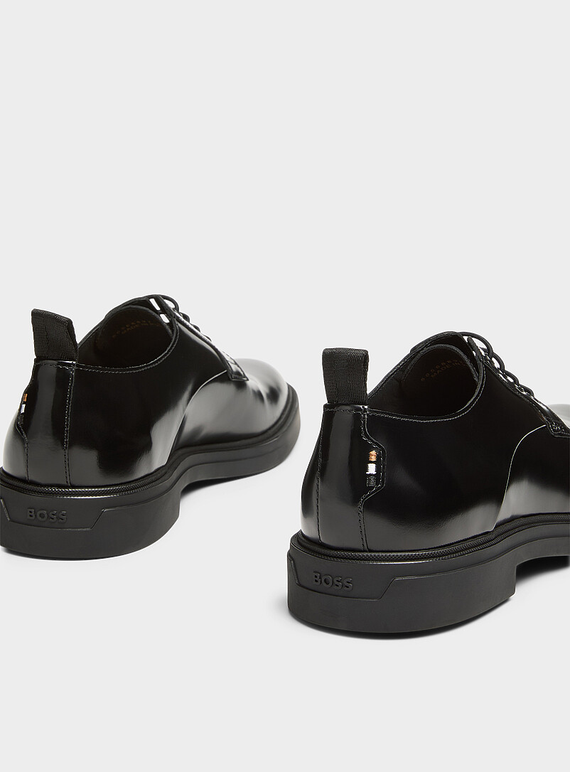 BOSS: La chaussure derby Calev cuir lisse Homme Noir pour homme