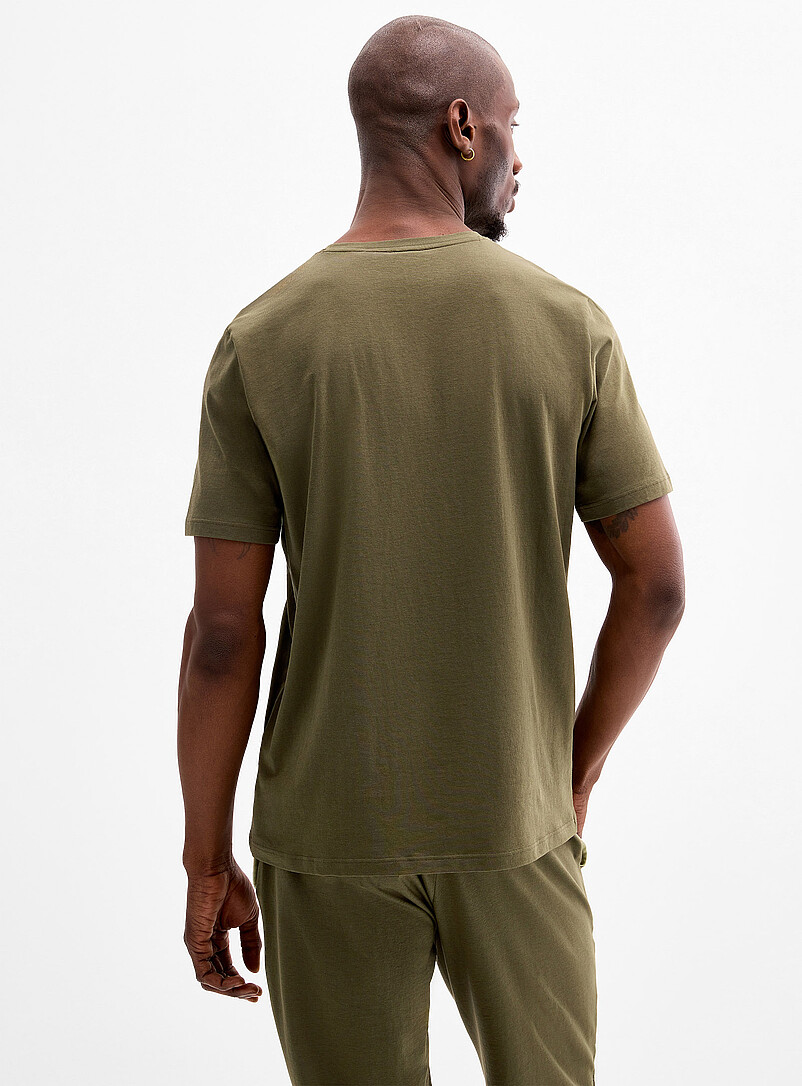 BOSS: Le t-shirt tout confort neutre Vert fonc&eacute; - Mousse pour homme