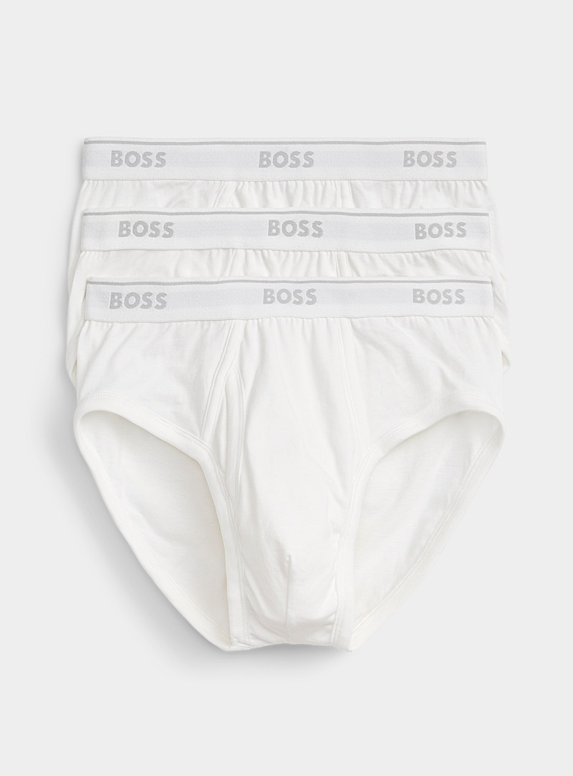 BOSS White Solid essential brief 3-pack for men