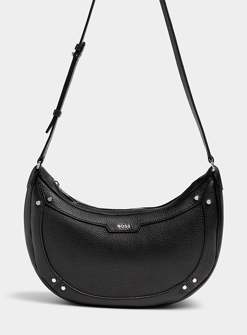 BOSS Black Ivy studded leather hobo bag for women