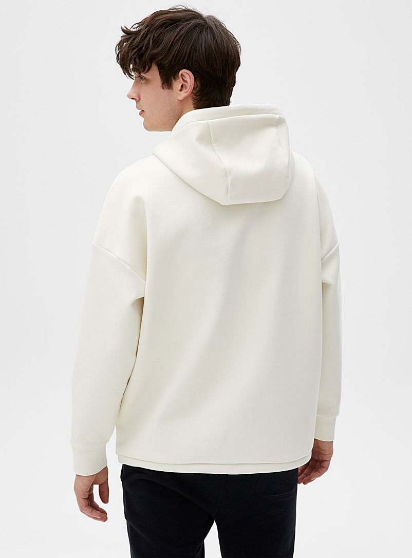 BOSS White Neutral logo hooded sweatshirt for men