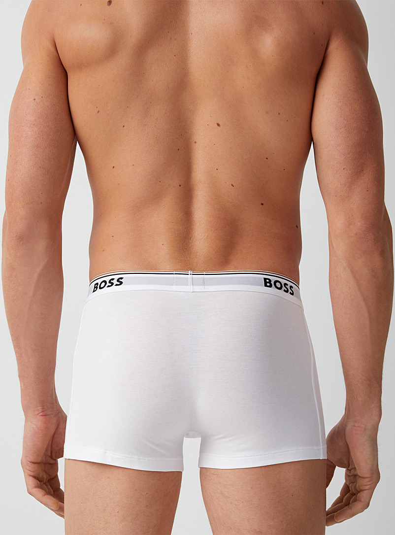 BOSS: Les boxeurs courts essentiels BOSS 2 po Coton Emballage de 3 Blanc pour homme