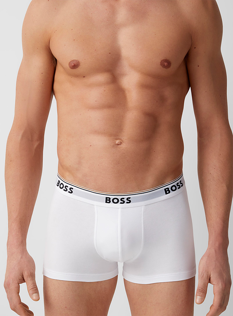 BOSS: Les boxeurs courts essentiels BOSS 2 po Coton Emballage de 3 Blanc pour homme