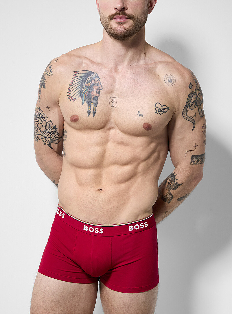 BOSS: Les boxeurs courts essentiels BOSS 2 po Coton Emballage de 3 Blanc pour homme