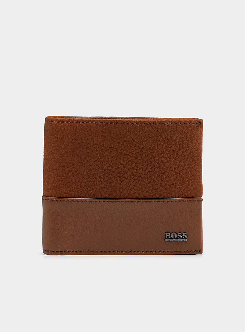BOSS Brown Helios leather wallet for men