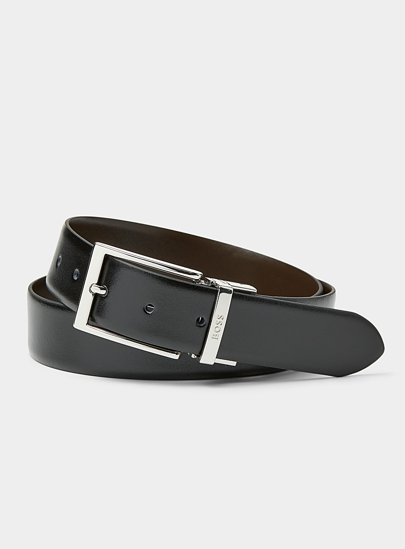 BOSS Black Reversible two-tone leather belt for men